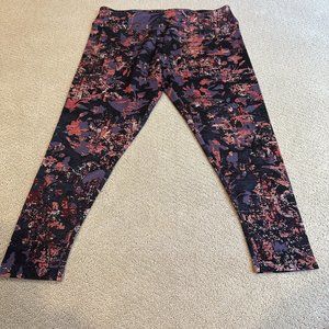 Soft Surroundings Pants Leggings Ponte Knit Black Purple Casual Plus 1X #5DW49